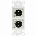 Swe-Tech 3C Decora Wall Plate Insert, White, Dual XLR Male to Solder Type FWT301-2006